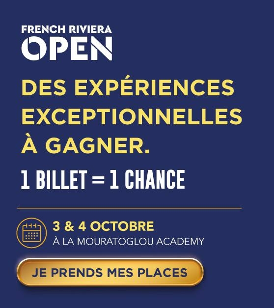 Expériences Partenaires du French Riviera Open 2026 : 1 billet, 1 chance de gagner